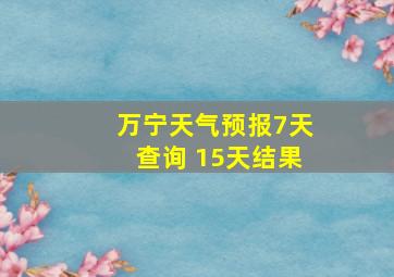 万宁天气预报7天查询 15天结果